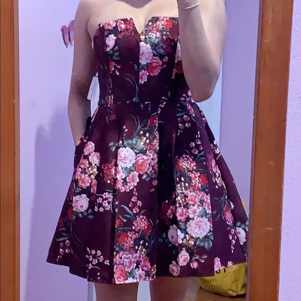 Windsor burgundy floral dress
